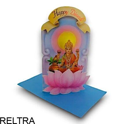DIWALI KAART RECHT 3D LAXMI 10STUKS