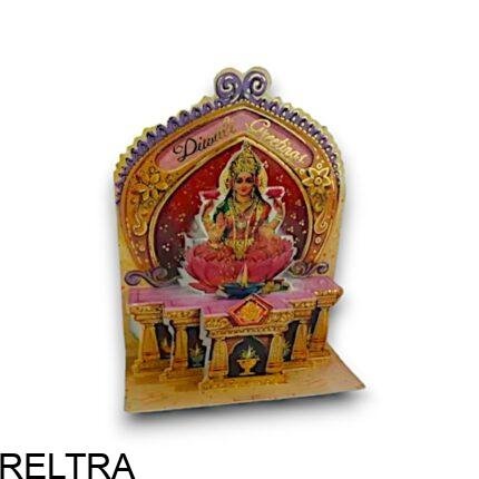DIWALI KAART VIERKANT 3D LAXMI 10STUKS