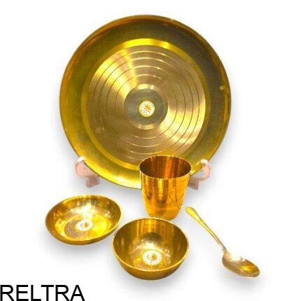 POOJA THALI LOTA  SET KOM EN GLAS KANSI 26CM DINNER