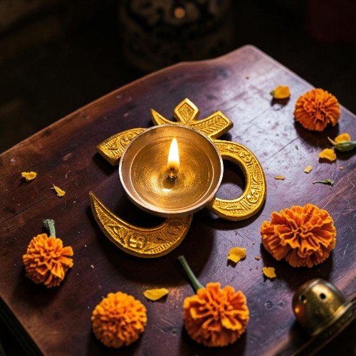 The Om Diya is a beautifully crafted traditional oil lamp featuring the sacred “Om” symbol, representing universal energy, peace, and spiritual awareness. This diya is… OHM DIYA 5 CM H/11 CM B