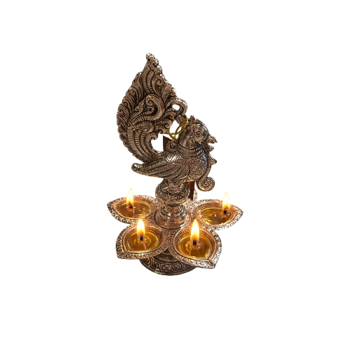 Reltra | ZILVER PEACHOCK DIYA17 CM H/13 CM B